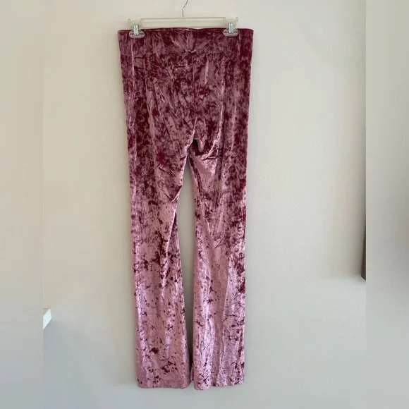 Show me Your Mumu crushed velvet bam bam flare pants size Large pink - Picture 2 of 6